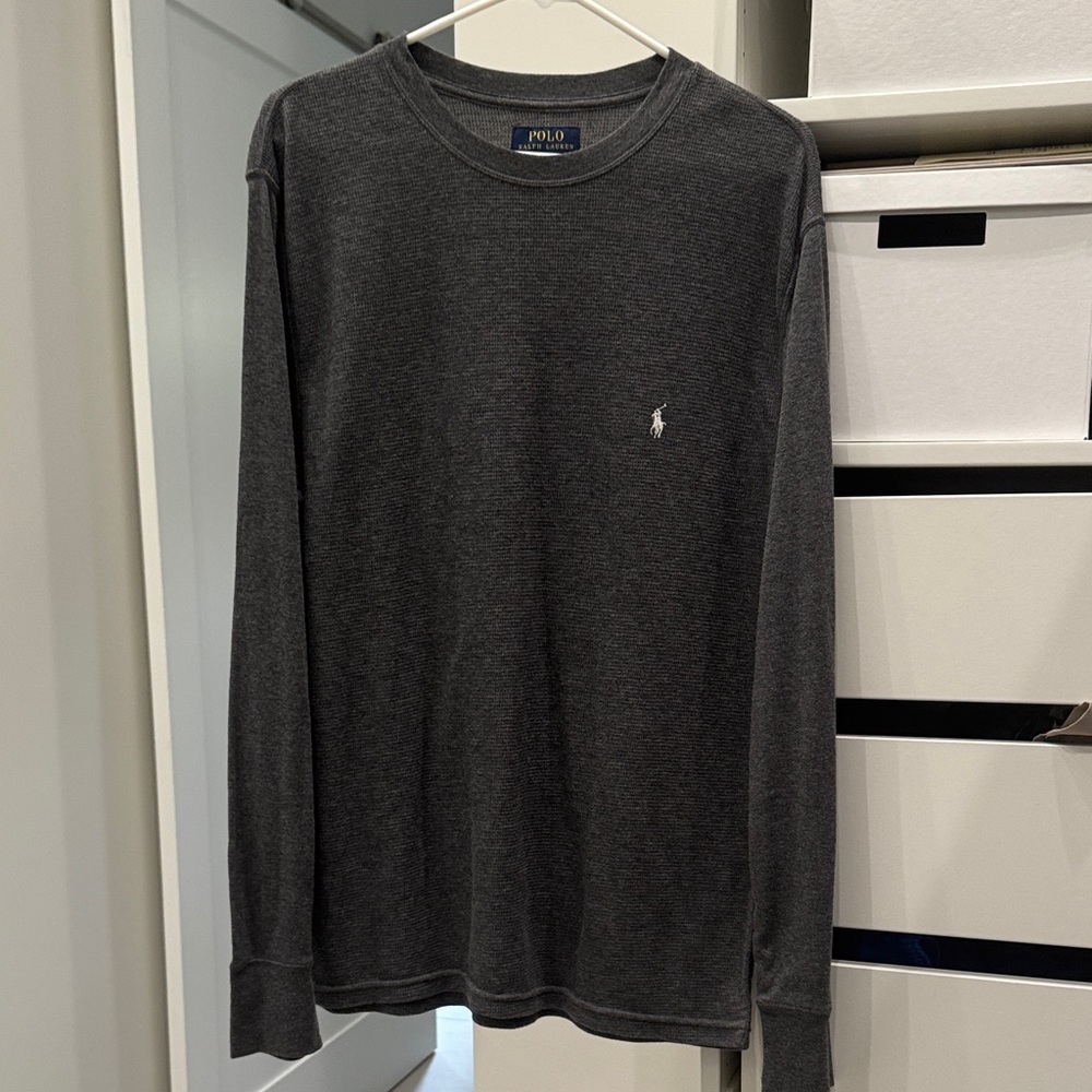 Polo by Ralph Lauren Men's Charcoal Long Sleeve Tee